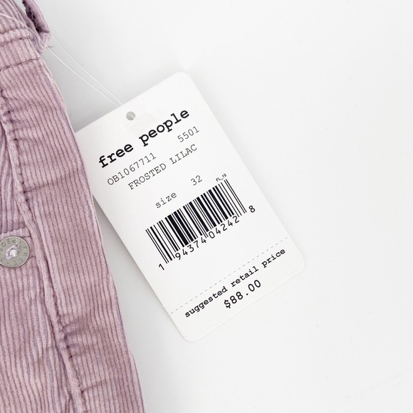 NWT Free People Sun Chaser Corduroy Pants Size 32 Lavender - Picture 6 of 7